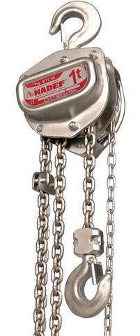 Stainless steel chain hoists.