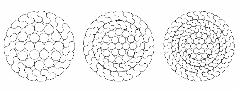 Popolnoma zaprta jeklena spiralna vrv Popolnoma zaprta spiral jeklena vrv, premer 8 do 120 mm
